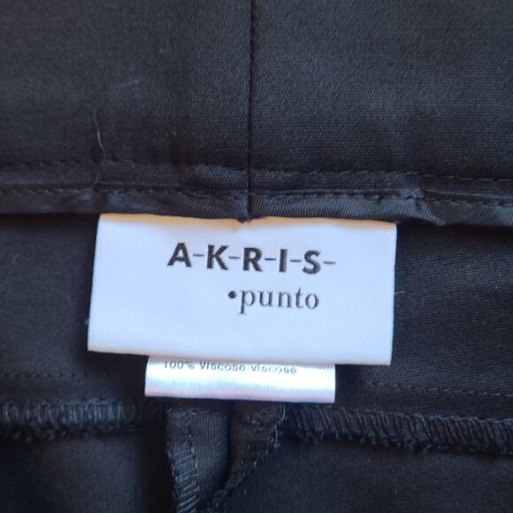 AKRIS PUNTO FRANCA PANTS SLIM ANKLE STRETCH SEAMED CROCHET TUXEDO STRIPE sz 4 - Picture 7 of 8